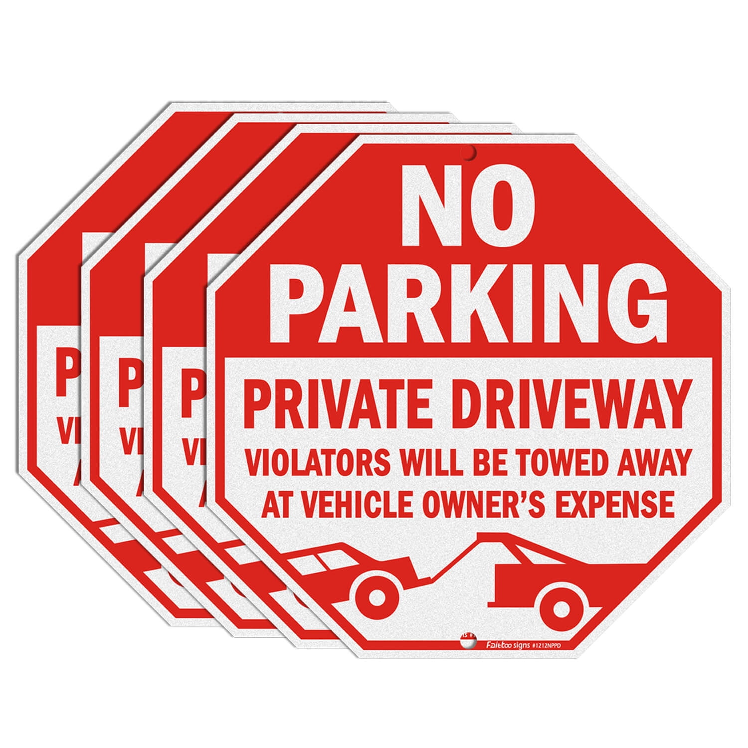 „Privateigentum – Parkverbot“-Schild, Reflektierend – Alu, Wetterfest, 35,6x25,4 Cm