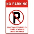 thumbnail image 1 of No Parking Sign Will Be Towed, 12 x 8 Inches - Aluminum - No Unauthorized Parking Towed Away Zone Sign, 1 of 5