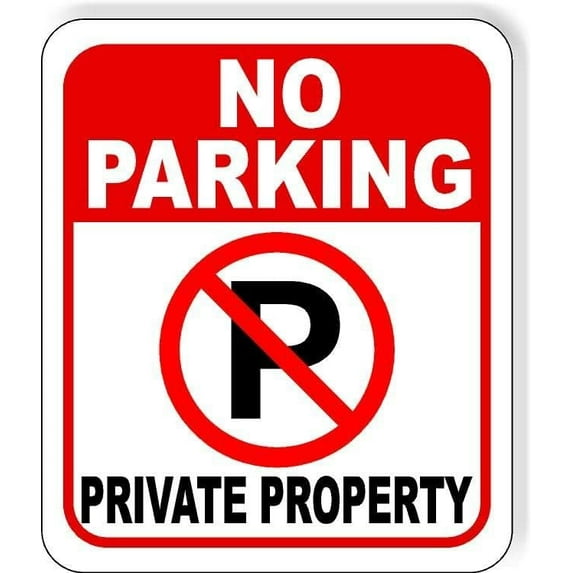 No Parking Symbol PRIVATE PROPERTY Aluminum Composite Sign, 20"x24"