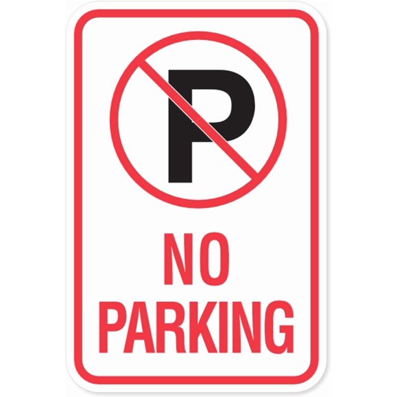 No Parking Symbol Sign Metal Signs 8x12 Inch Notice Danger Warning Caution for Outdoor & Indoor