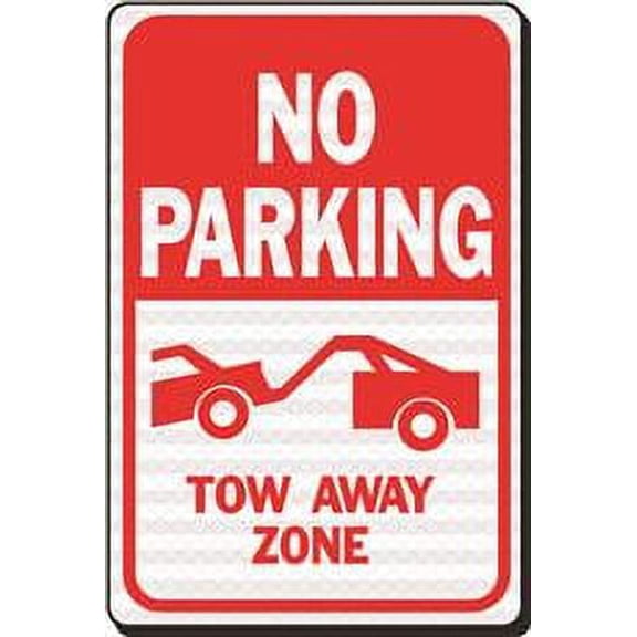 Hy-Ko Products HW-27HDR No Parking Tow Away Zone Heavy-Duty Reflective Sign, 12 In. X 18 In.
