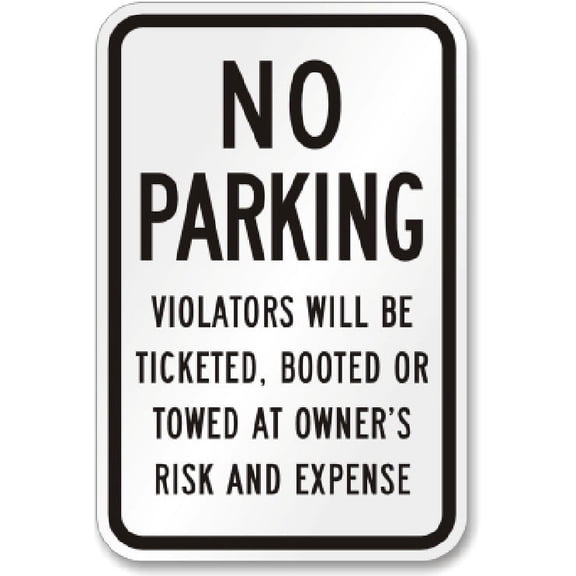 No Parking Violators Tow Traffic Metal Sign Weatherproof Size: 16 x 12 Inch