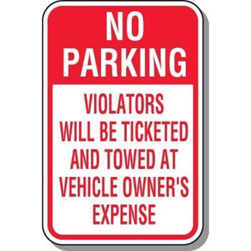 No Parking Violators will be Ticketed and Towed Metal Aluminum Sign ...