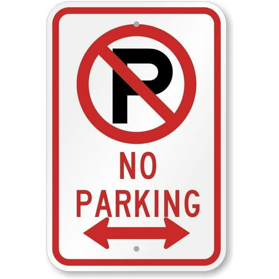 No Parking Weatherproof Metal Sign Size: 8 x 12 Inch