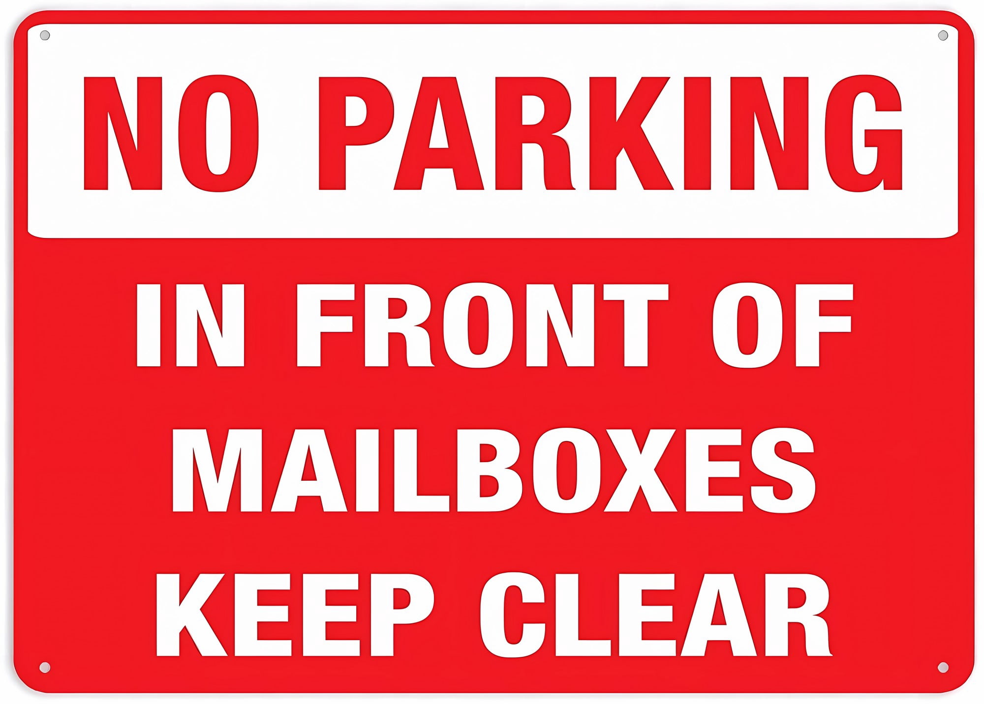 No Parking in Front of Mailboxes Keep Clear Warning Sign - 8