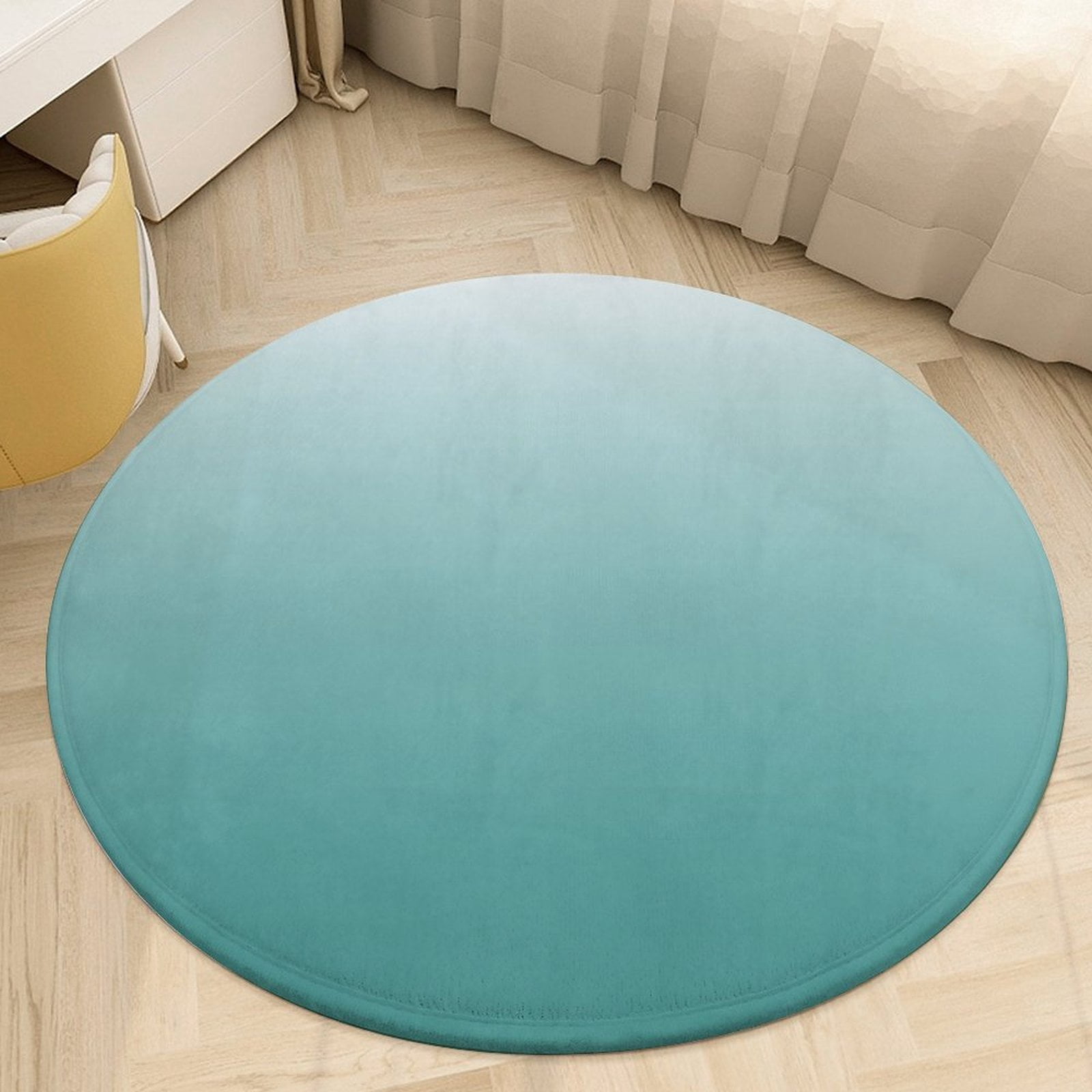 No Pattern Visible Round Area Rugs for Bedroom Living Room, 4FT Soft ...