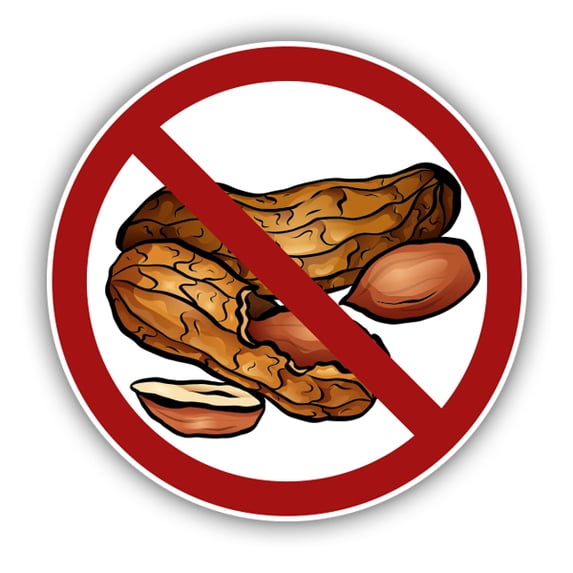 No Peanuts - 3" Vinyl Sticker - For Car Laptop Water Bottle Phone - Waterproof Decal