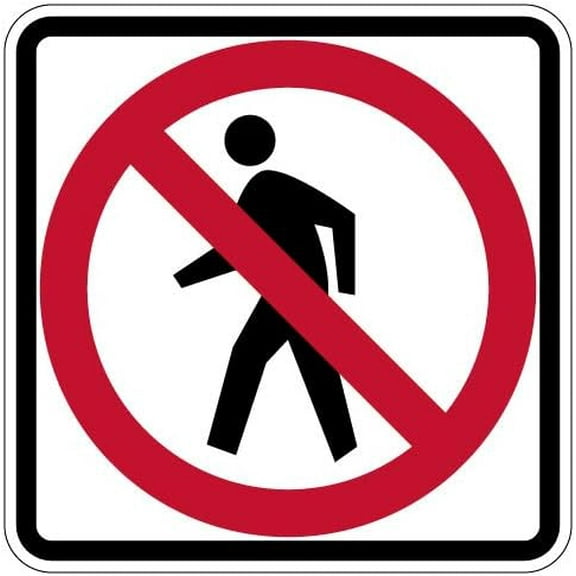 No Pedestrian Crossing Sign 12"x 8" Metal Signs For Outdoor & Indoor