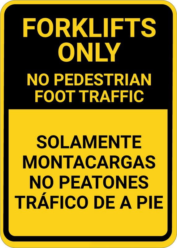 Spanish Sign Posts No Pedestrian Foot Traffic Bilingual Spanish Sign Metal 12