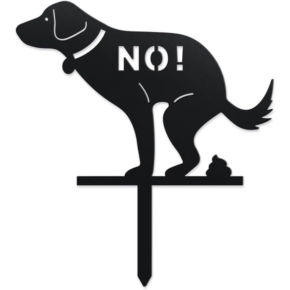 No Peeing No Pooping Dog Metal Decorative Garden Stakes Dog No Defecation Silhouette Metal Outdoor Statues Animal Ornament Gifts