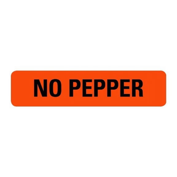 No Pepper Food Service Medical Labels