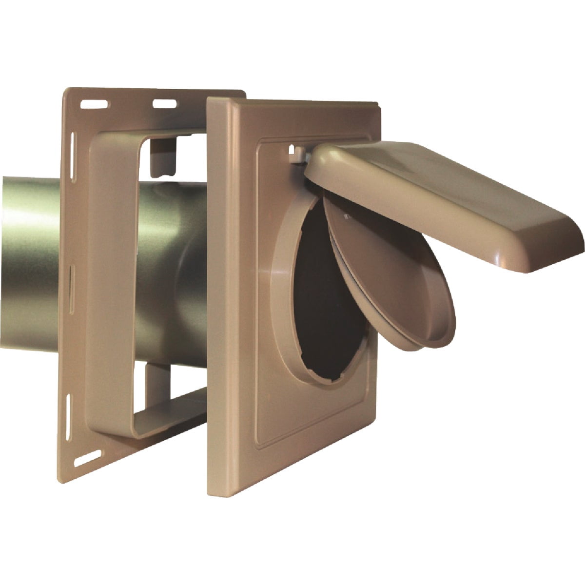 P Tec Products No-Pest 4 In. Tan Plastic J-Block Dryer Vent Hood NPJT — Residential Use, Standard Application