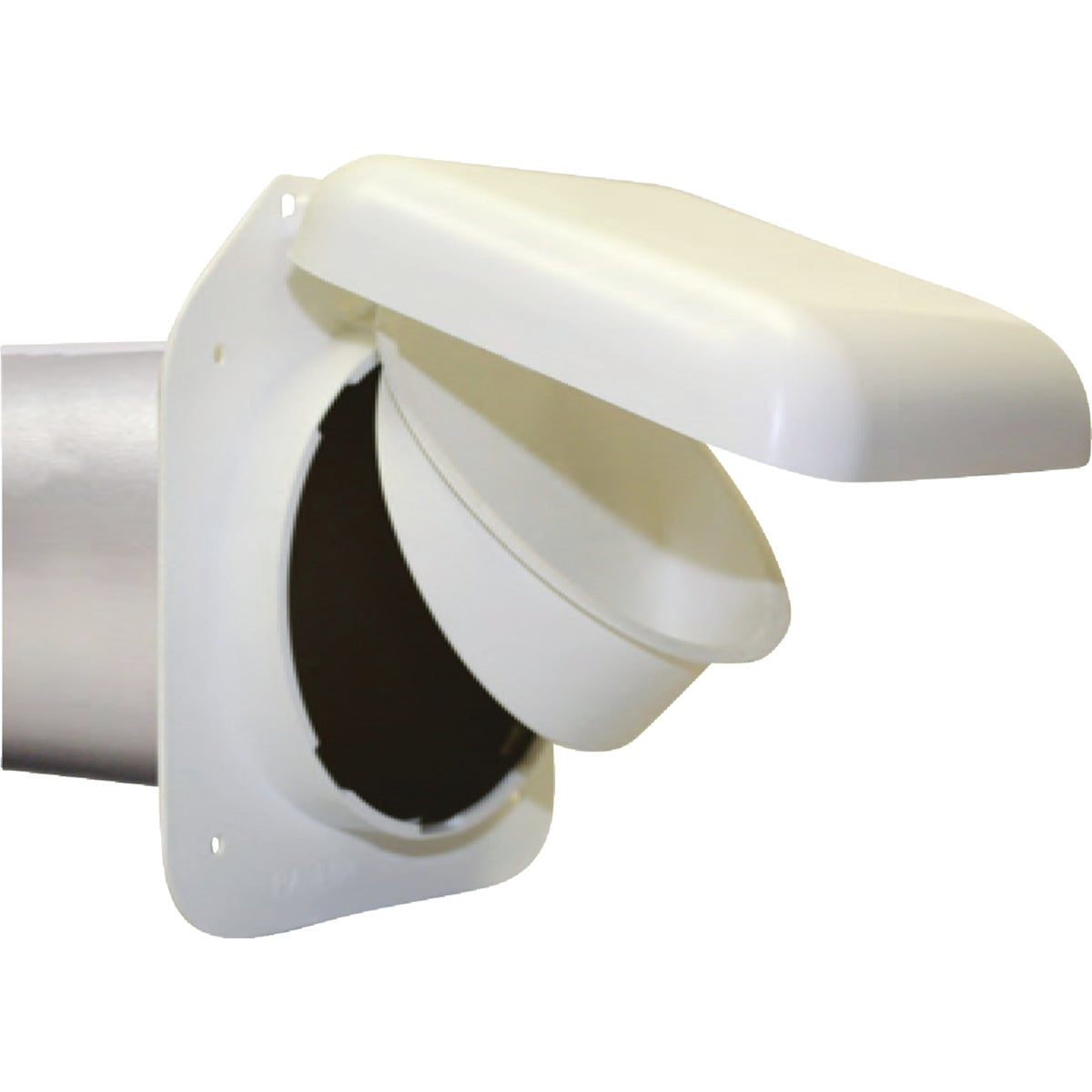 No-Pest 4 In. White Plastic Low Profile Dryer Vent Hood — Heavy-Duty Construction, Professional Use