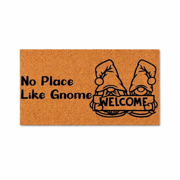 No Place Like Gnome, Welcome - Brown Coir PVC Outdoor Doormat (36x72 inches) 5091
