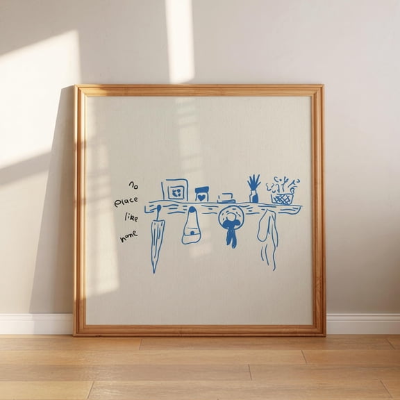 No Place Like Home Blue Entryway Wall Decor