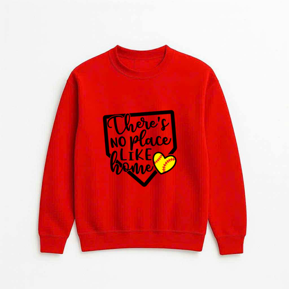 No Place Like Home Softball Sports Player Pride Game Day Fan Graphic Sweatshirt, up to size 5XL