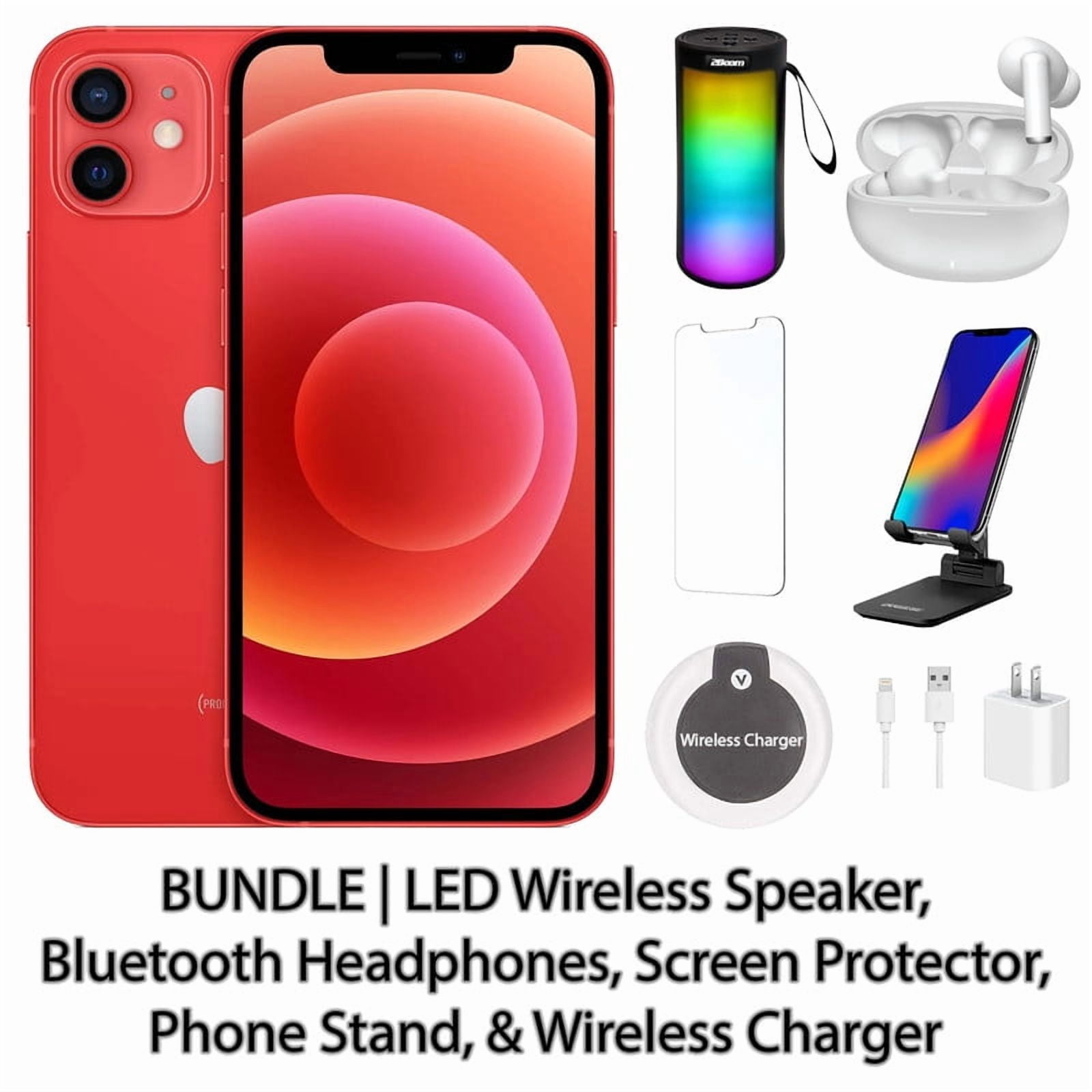 Apple iPhone 12 256GB Red Fully Unlocked with LED Wireless Speaker
