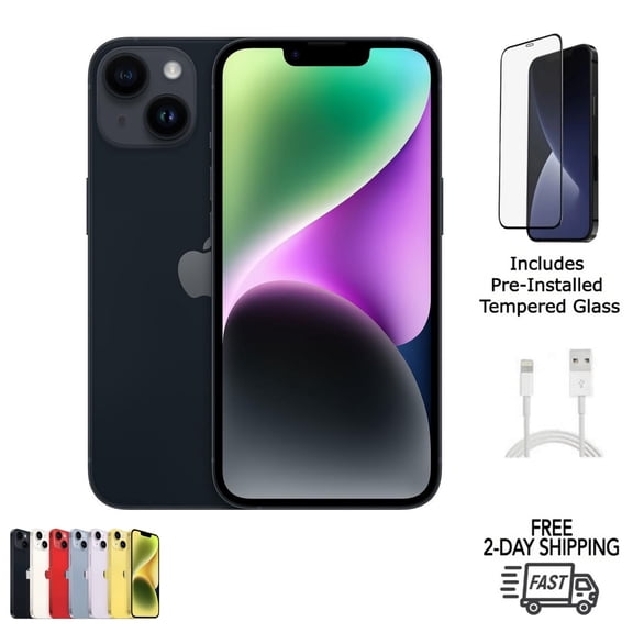Restored No Plan-Unlocked Device, Apple, iPhone 14 Plus, Cell Phone, 128GB 6GB RAM, 4325 mAh, Midnight