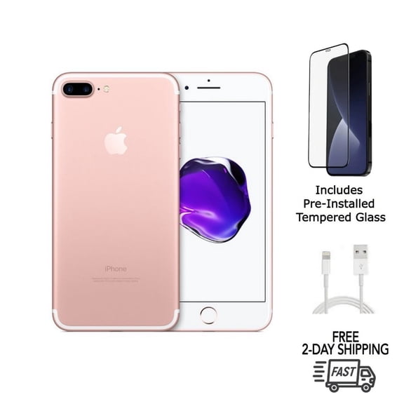 Restored No Plan-Unlocked Device, Apple, iPhone 7 Plus, Cell Phone, 32GB, 3GB RAM, iOS 15.4, Rose Gold