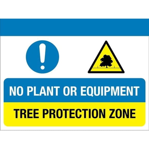 No Plant Or Equipment Tree Protection Zone 8"x12" Aluminum Sign - Rust-Resistant, Weather-Durable, Easy to Mount