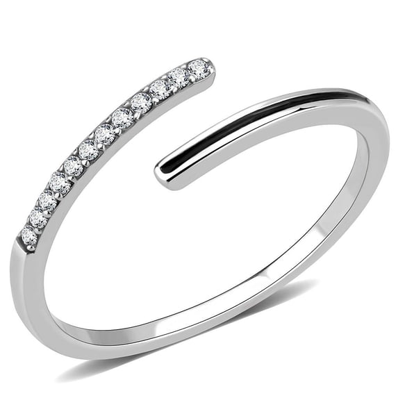 No Plating Stainless Steel Ring with Epoxy in Jet for Women Jet Stone Color Style DA312 Size 9