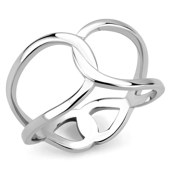 No Plating Stainless Steel Ring with No Stone for Women No Stone Stone Color Style TK3585 Size 8