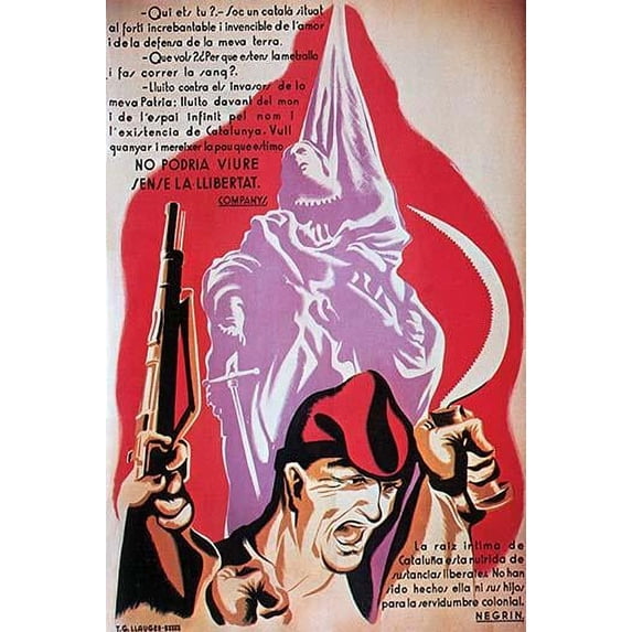 No Podria Viure Sense La Llibertat. Quotes from the Presidents of Cataluna and the Republic Poster Print by T.G. Llaguer (18 x 24)