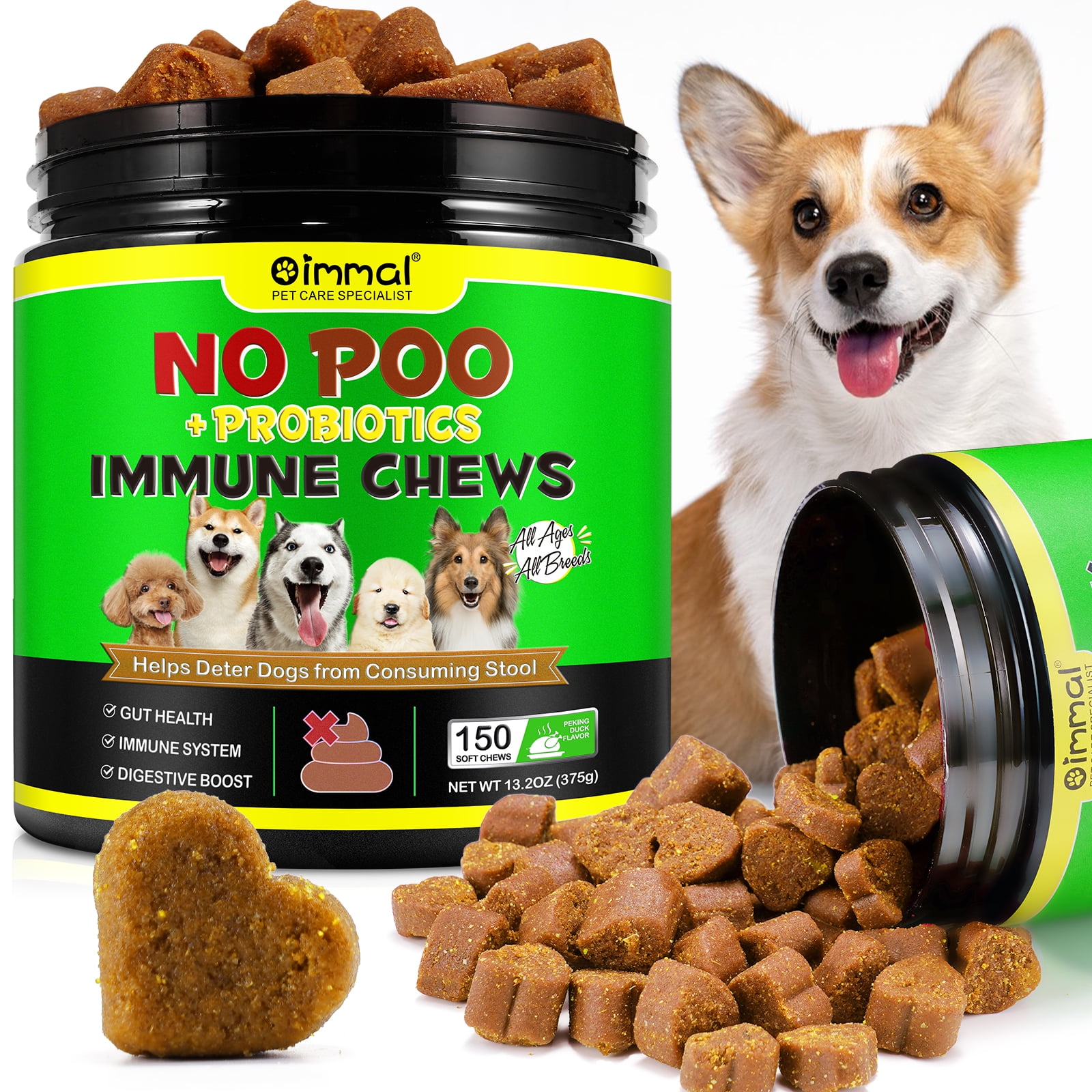 No Poo Chews by Oimmal Coprophagia Stool Eating Deterrent for Dogs