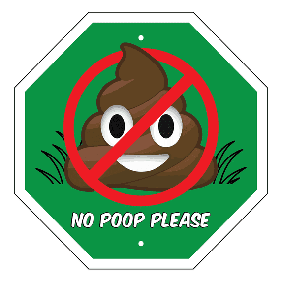 No Poop (Emoji) Garden Sign