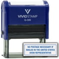 thumbnail image 1 of No Postage Necessary If Mailed In The United States Avon Representative Self Inking Rubber Stamp (Blue Ink) - Q-300, 1 of 1