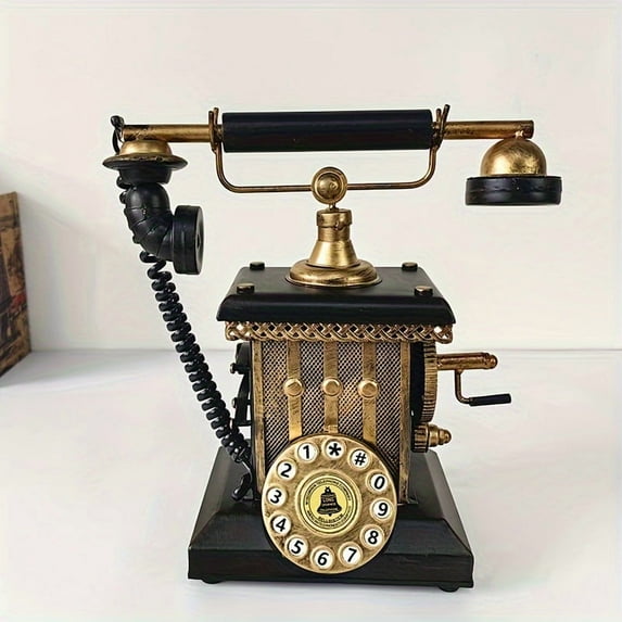 [No Power Required Vintage Telephone] Vintage Telephone Model Prop, European Retro Decor, Cast Iron, No Power Required, Home & Kitchen Decor, Collectible Money Bank, Party Favor