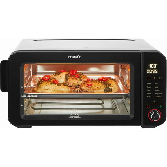 No Preheat Required 6-Slice Air Fryer Toaster Oven, 10-in-1, Air Fry, Roast, Bake, Sear Crisp, Toast, Bagel, Broil, Dehydrate, Reheat, and Make Pizza