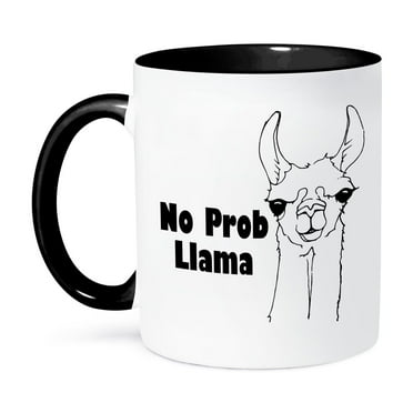 3dRose, No Pro Llama., 15oz Two-Tone Black Mug