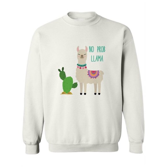 No Prob Llama Cactus Sweatshirt Women -SPIdeals Designs, Female 5X-Large