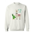 thumbnail image 1 of No Prob Llama Cactus Sweatshirt Women -SPIdeals Designs, Female Medium, 1 of 4
