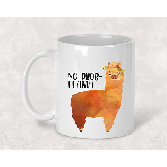 No Prob-Llama Funny Farm Mug Coffee Cup Mug Unique Birthday Gift for Mom Dad Boyfriend Girlfriend