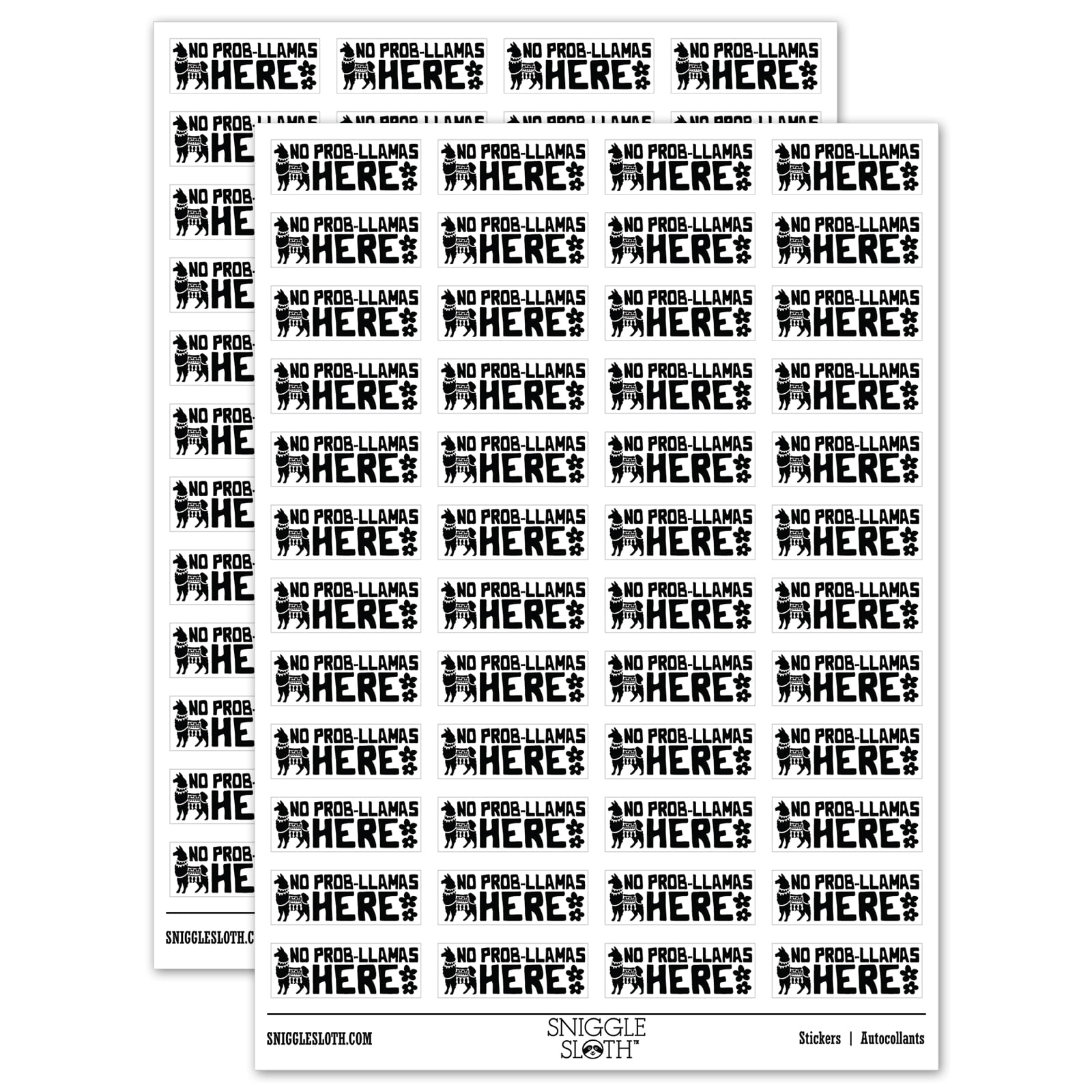 No Prob-llamas Problems Here Teacher Student School Sticker Set - White ...
