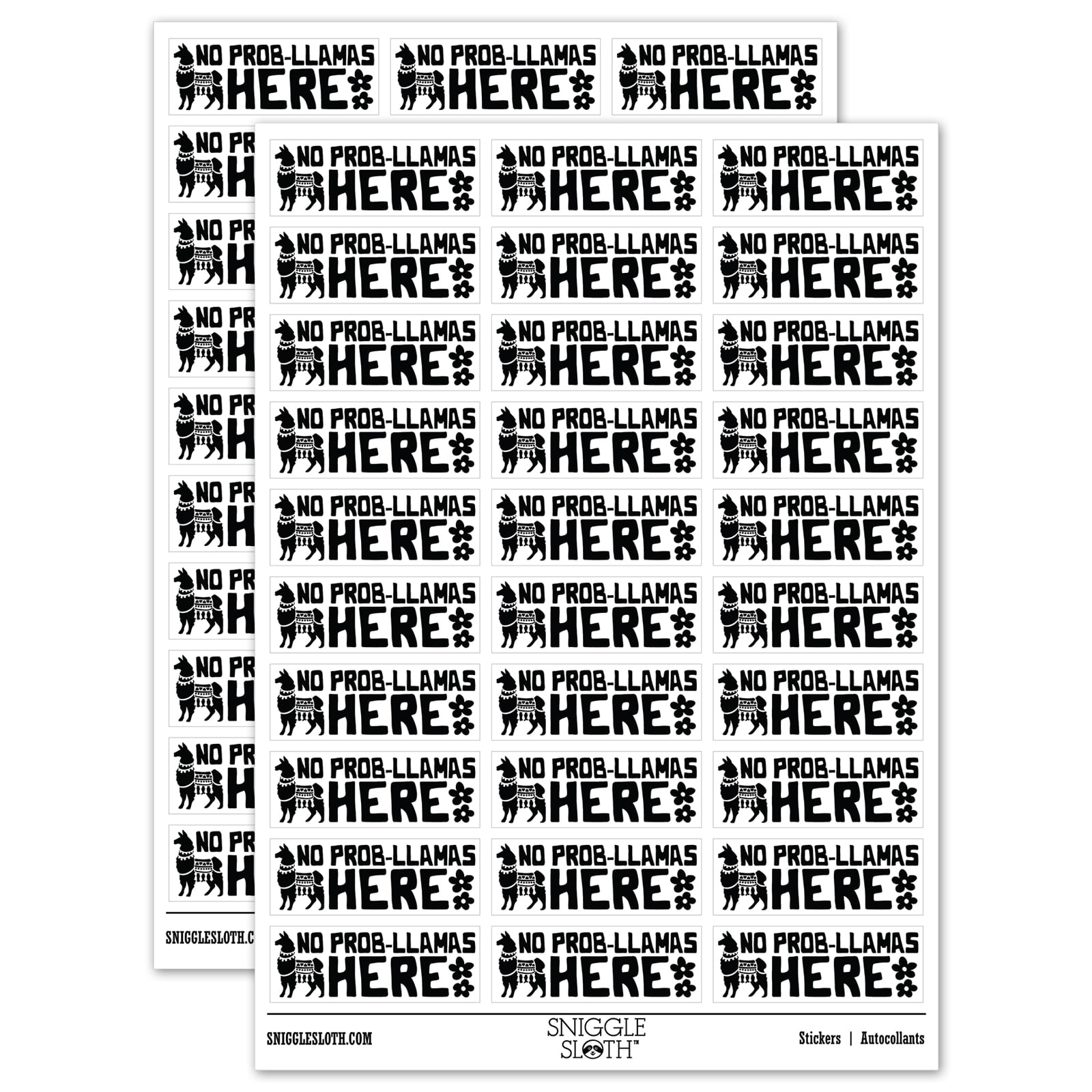 No Prob-llamas Problems Here Teacher Student School Sticker Set - White ...