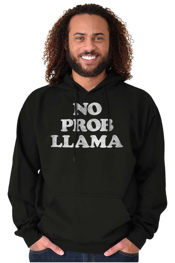 No Problama Llama Alpaca Cute Funny Hoodie Sweatshirt Women Men Brisco Brands L