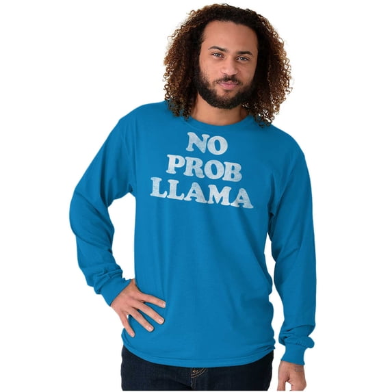 No Problama Llama Alpaca Cute Funny Long Sleeve TShirt Men Women Brisco Brands 3X
