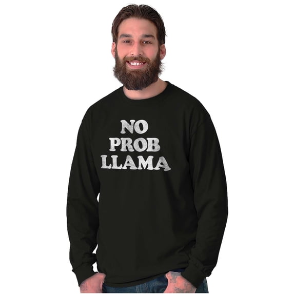 No Problama Llama Alpaca Cute Funny Long Sleeve TShirt Men Women Brisco Brands M