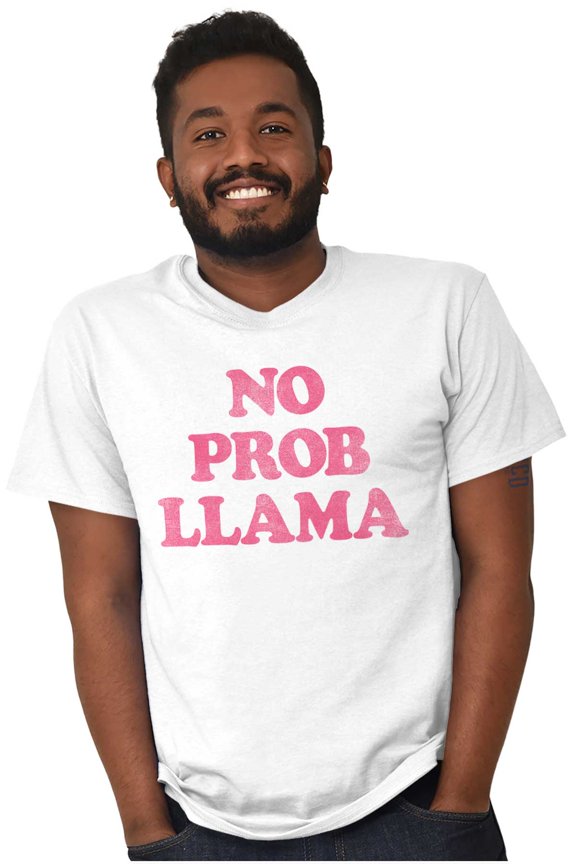 No Problama Llama Alpaca Cute Funny Men's Graphic T Shirt Tees Brisco Brands S