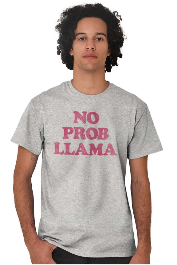 No Problama Llama Alpaca Cute Funny Men's Graphic T Shirt Tees Brisco Brands X