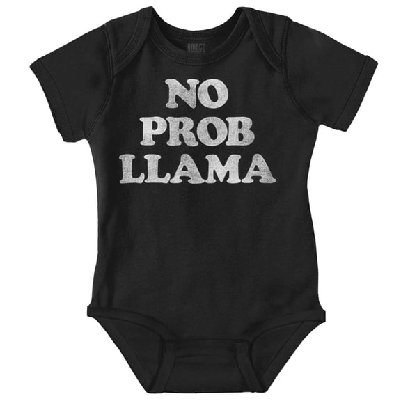 No Problama Llama Alpaca Cute Funny Romper Boys or Girls Infant Baby Brisco Brands 12M