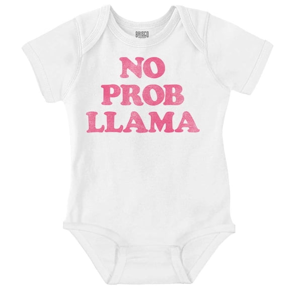 No Problama Llama Alpaca Cute Funny Romper Boys or Girls Infant Baby Brisco Brands 12M