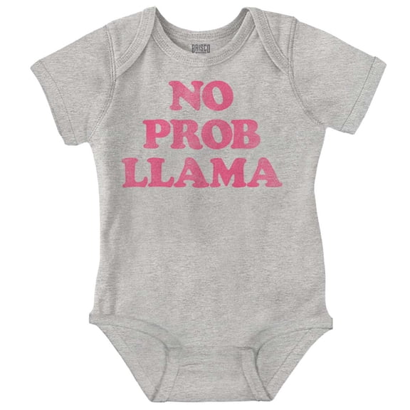No Problama Llama Alpaca Cute Funny Romper Boys or Girls Infant Baby Brisco Brands 24M