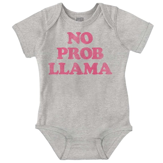 No Problama Llama Alpaca Cute Funny Romper Boys or Girls Infant Baby Brisco Brands 24M