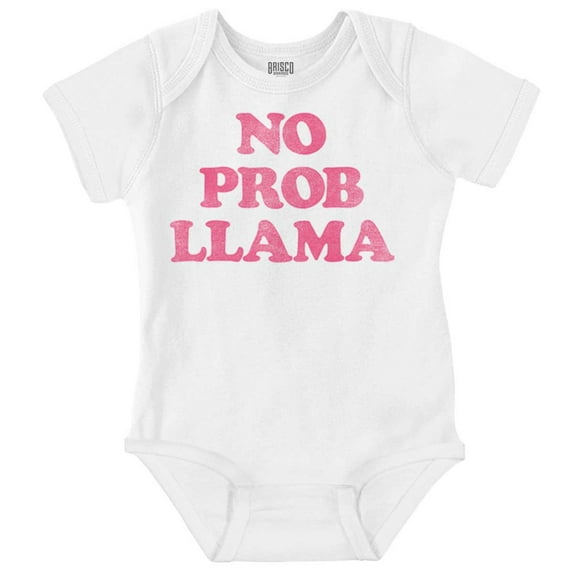 No Problama Llama Alpaca Cute Funny Romper Boys or Girls Infant Baby Brisco Brands 6M