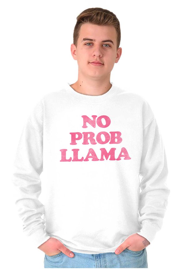 No Problama Llama Alpaca Cute Funny Sweatshirt for Men or Women Brisco Brands S