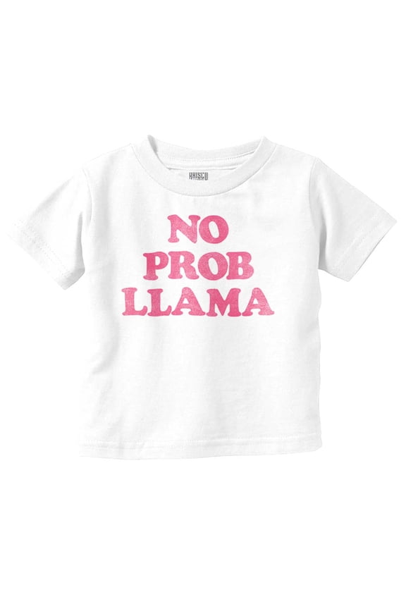 No Problama Llama Alpaca Cute Funny Toddler Boy Girl T Shirt Infant Toddler Brisco Brands 2T